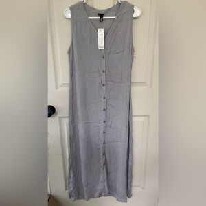Eileen Fisher Sleeveless Button Front Dress NWT P/S Cottagecore Beach Lounge